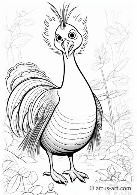 Awesome Lyrebird Coloring Page